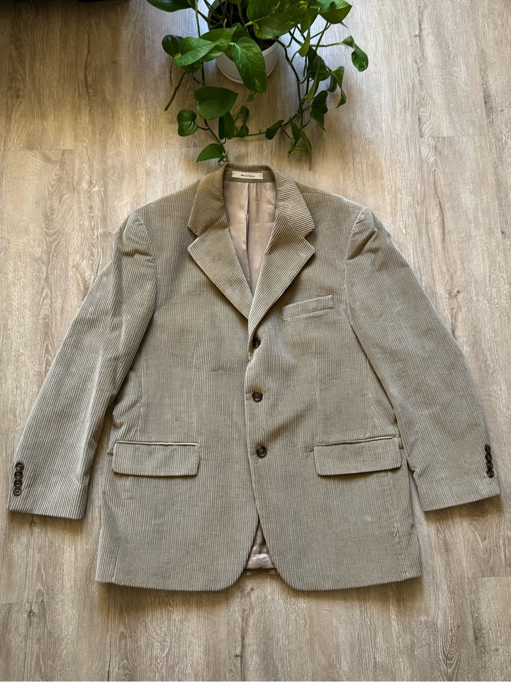Vintage Chaps Ralph Lauren Wide Wale Corduroy Camel Blazer‎ 44R Made In Canada